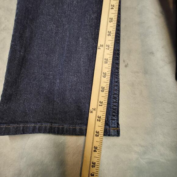 Eddie Bauer Jeans Mens 37x33 Blue Straight Leg Stretch Denim Dark Wash Classic - Picture 7 of 10
